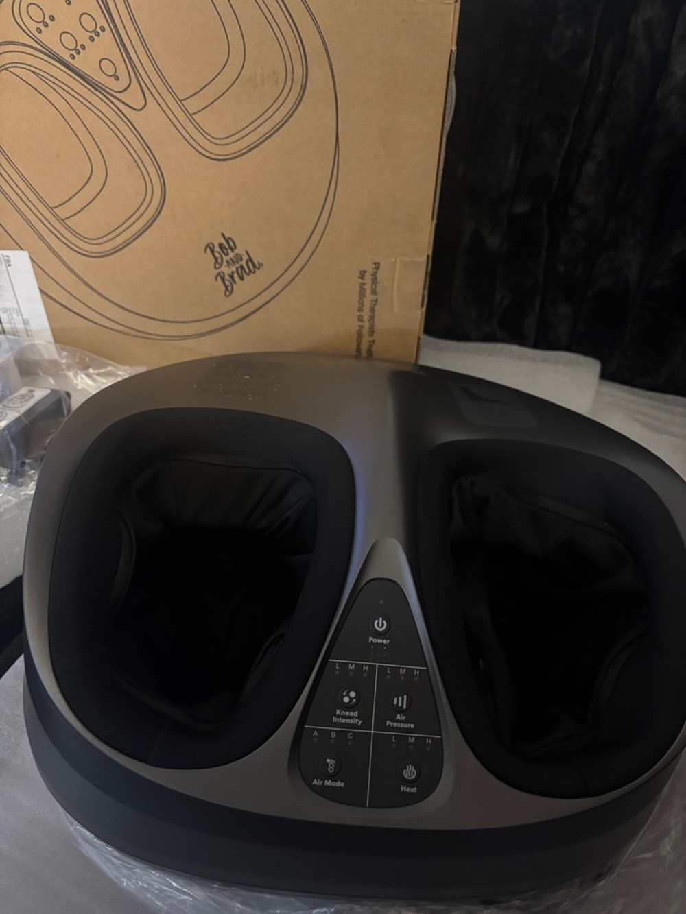 Bob and Brad black and Gray Foot Massager with Controls. Brand new in box.